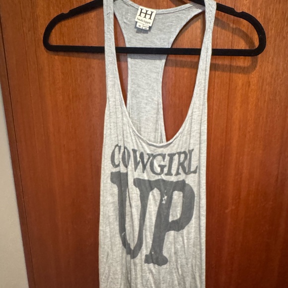 Haute Hippie Tops - Haute Hippie Light Gray 'Cowgirl Up' Tank Top